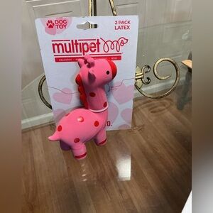 NEW, Pink  GIRAFFE LATEX MINI PET DOG TOY, VERY SQUEAKY. 5.5"